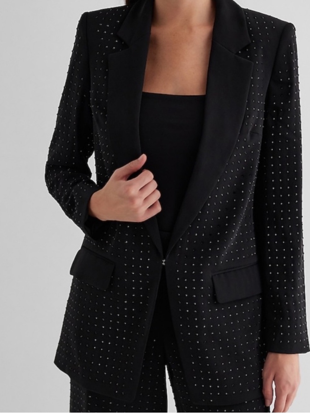 NWT Express Black Stud-Embellished Women's Blazer Large